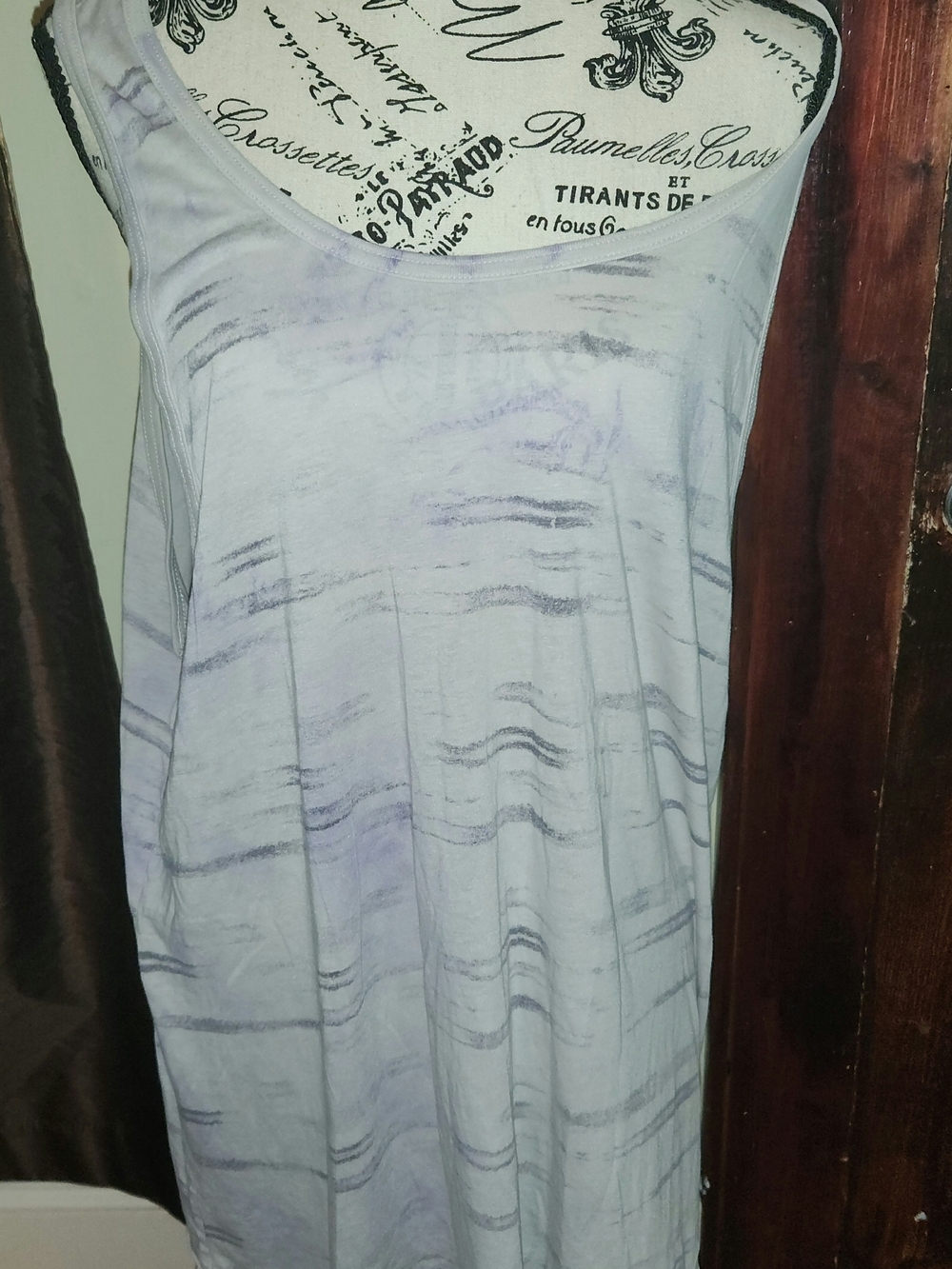 Retrofit Lt Lavender & Gray Striped Sleeveless Tank Top XLarge